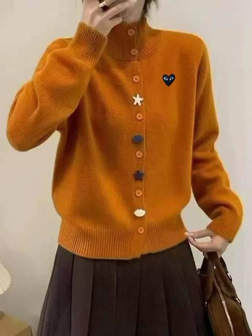 F030495简约版型半高领设计防风保暖慵懒随性日常风半高领针织开衫 商品图5