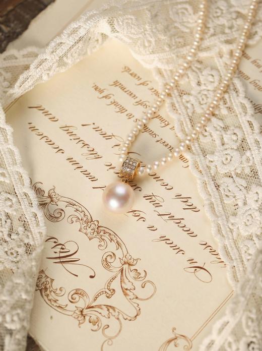 Manreya玛芮雅「缪斯女神」14K注金爱迪生珍珠锆英石复古法式一款两戴项链（赠一条素链） 商品图3