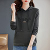 灰色连帽卫衣女春春装2026新款大码宽松显瘦休闲减龄上衣带帽外套 商品缩略图1
