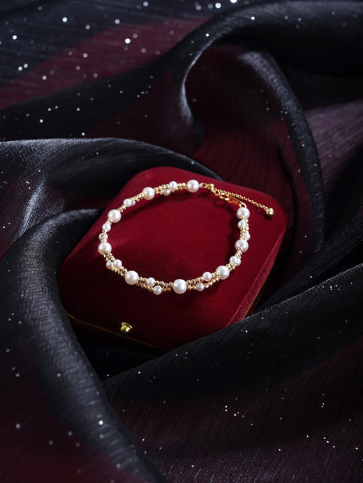 子佩集【金缕天后】银S925珍珠惜王妃手链【QJSL002】双排镀金2602 商品图4
