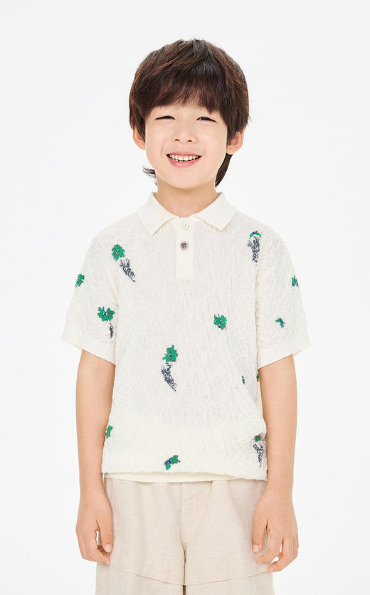 jnby   26年春款  短袖套头针织衫  1Q3311430 商品图3