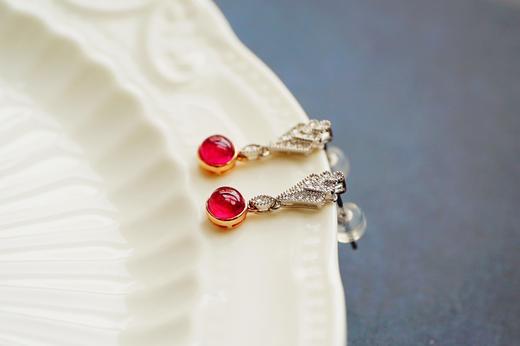 0.845克拉红宝石耳坠 商品图2