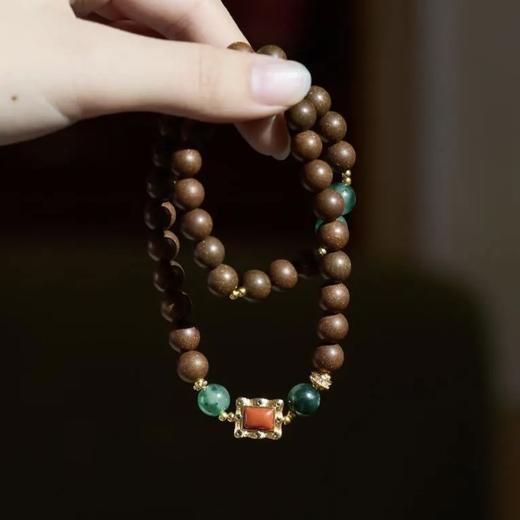 【蕴福·人参双圈合香珠手串】敦煌福泽古法合香珠手链串珠女轻奢高级感中草药材国风文玩手串手饰 商品图3
