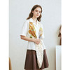 两三事梵高文艺笔记余温2026春新款复古印花拼接绑带假两件衬衫女 商品缩略图3