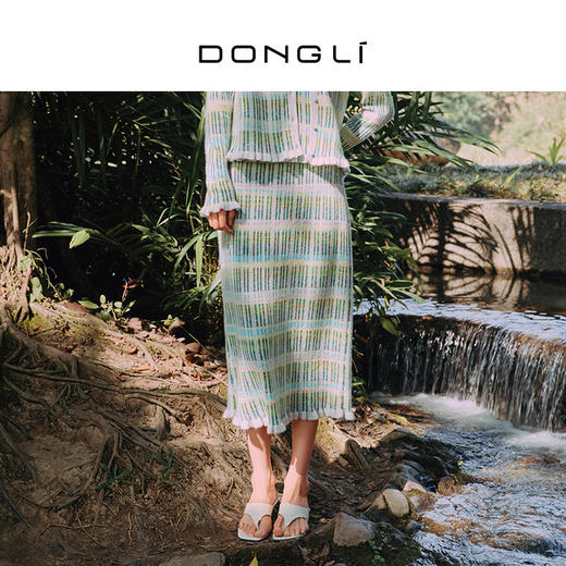 东黎 • 万物复苏 白桦林 山羊绒女士春夏时尚半裙 6227 商品图0