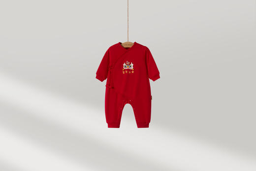 拉比童衣i5-4喜庆绑带连体衣红色LYAB103204 商品图0