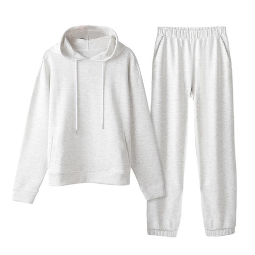 爱帝春款休闲卫衣套装男女同款空气层连帽运动服套装 商品图5