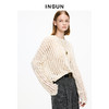 INSUN恩裳圆领休闲肌理感镂空长袖针织衫 商品缩略图0