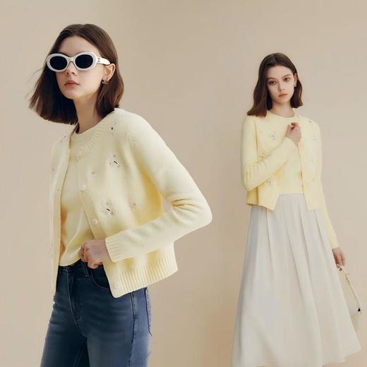 “行走的花园” LO*EWE小众花卉元素针织 携花而来 美到心动【LPIUTY  “行走的花园”重工刺绣针织开衫】 商品图0