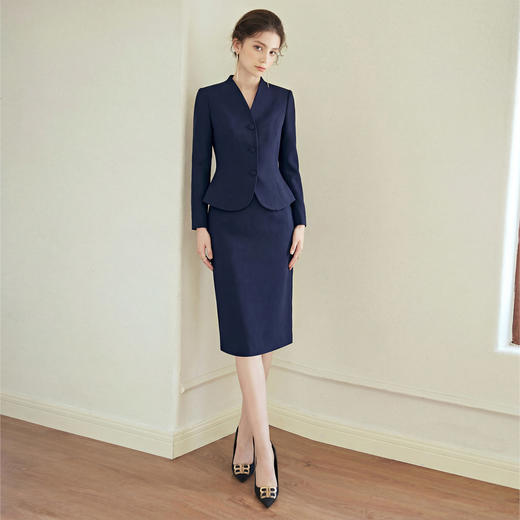 IWY/藏青色西装套裙女高级感商务通勤职业装正装售楼部工作服WCS312 商品图3