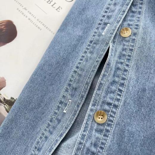 F030478春季新款水洗口袋兔子刺绣百搭复古牛仔衬衫上衣 商品图5