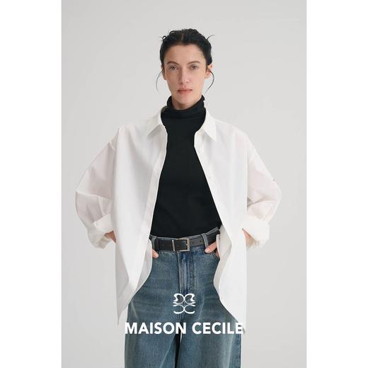 MAISON CECILE“春日已至”法语刺绣莱赛尔棉百搭简约随性白衬衫 商品图3