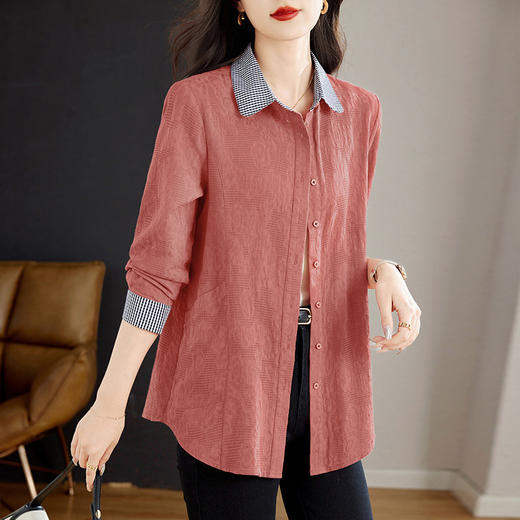 纯棉女士衬衫2026新款女装春秋爆款洋气外套长袖衬衣开衫上衣春季 商品图3