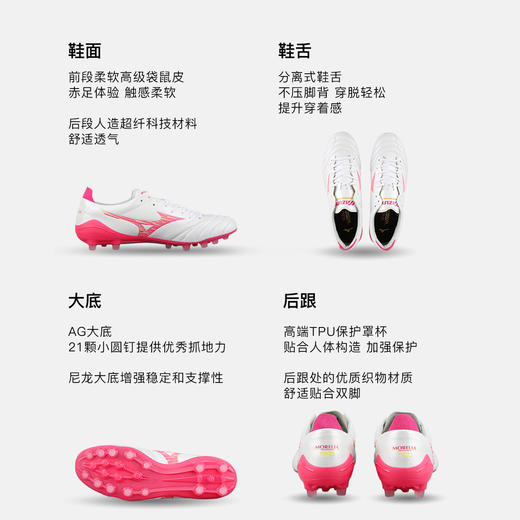 小李子Mizuno美津浓莫雷拉Morelia Neo4高端AG短钉袋鼠皮成人足球鞋男 商品图1
