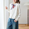 「自」全新升级【铂金会员192/天猫259/差价67】(05521)洛诗琳法式蝴蝶结系带针织衫2026春季圆领小香风针织开衫 商品缩略图1