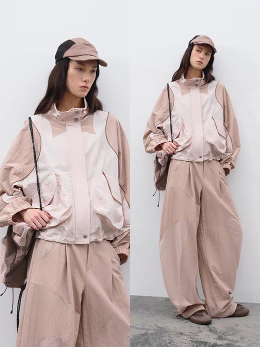 半圆/C65210008/拼接连帽抽绳外套 商品图0