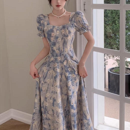 裁缝学苑AS644法式高级感方领收腰连衣裙纸样女装显瘦长裙子服装打板 商品图1