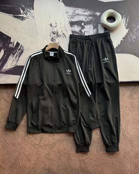 F0304119秋冬季运动休闲三叶草系列情侣款外套裤子套装两件套