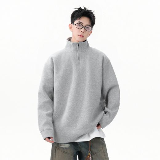 情侣卫衣立领男冬季新款长袖落肩袖宽松秋冬男装美式高级男士上衣 商品图5