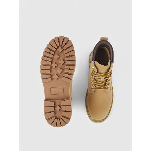 GXG通勤男鞋休闲百搭高帮马丁靴工装户外登山鞋增高大黄靴 商品图3