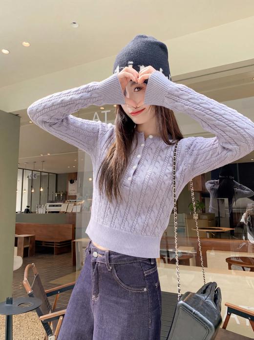 <曾小咸推荐>3.5现货秒杀 ！微信超特价！韩系麻花短款针织衫 日常199.99 立减120 秒杀79.99！！ 商品图12