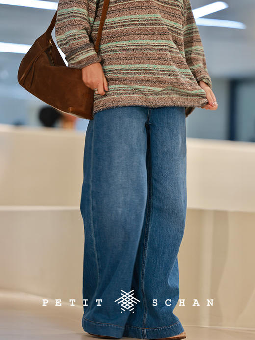 Petit Schan小闪 CLO#1063 Martial World 江湖 纯棉松紧腰直筒阔腿牛仔裤 商品图5