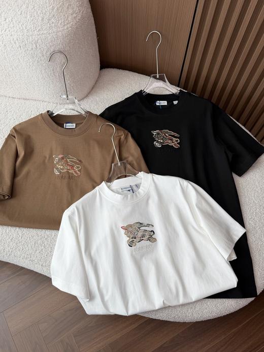 BUR 26新品战马刺绣标圆领短袖男女同款T恤 商品图1