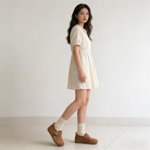 【服饰/饰品】珍足康2026春季新款软底全包勃肯鞋女一脚蹬百搭懒人鞋/豆豆鞋TB11 商品图6