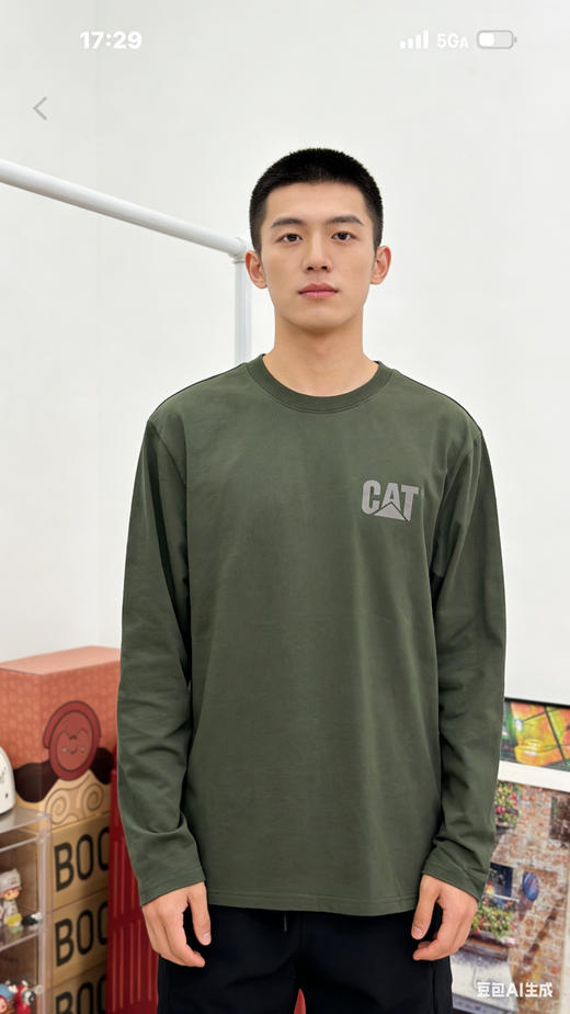 S码推荐130斤内！清仓三色~公司货  保真，假货白送！cat长袖拼手速！！！正品订单！独家cat卡特秋款圆领长袖T恤重磅克重 商品图0