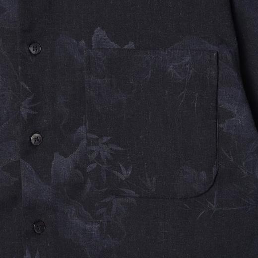 SDSA男士秋冬新款痞帅男装国潮扎染印花树叶长袖衬衫百搭时尚衬衣 商品图2