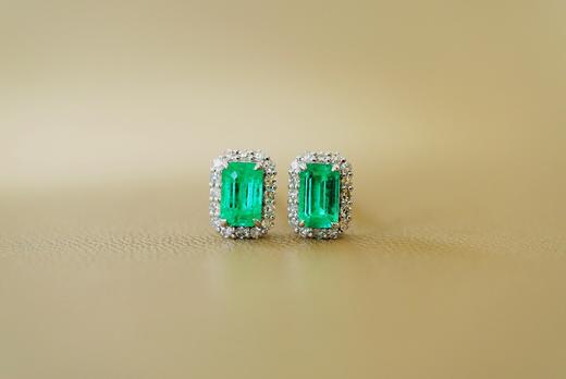 0.43克拉祖母绿耳钉 商品图0