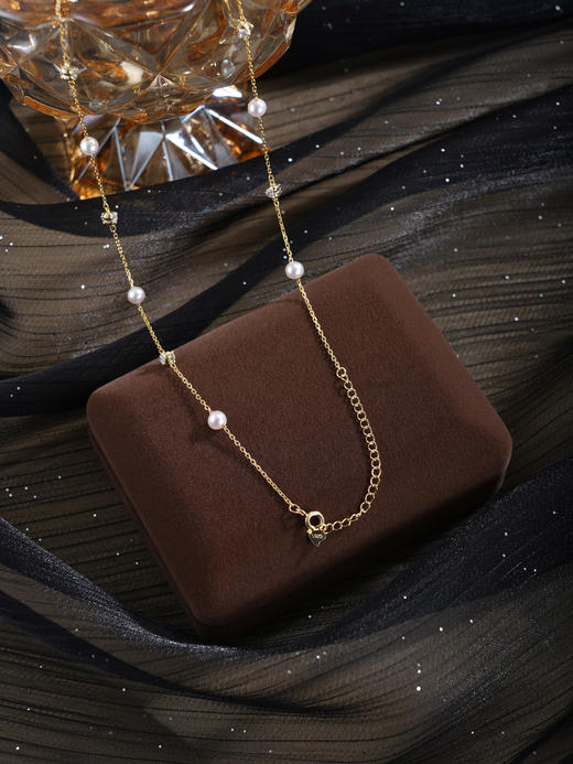 子佩集【星河漫语】银S925珍珠惜王妃套链项链【MLTL062】镀金点钻2602 商品图4