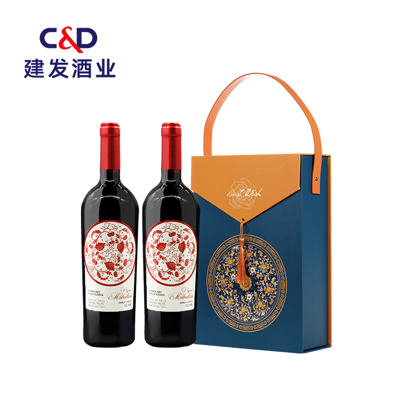 【马年吉祥.如意礼盒装】 莫堡蔻年赤霞珠红葡萄酒 （CL198）  750ml*2
