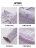 波顿女士春秋季翻领格仔长袖衬衫｜宽松全开襟，休闲百搭LS156126 商品缩略图3