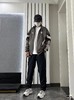 F030418男款LOGO拼色条纹立领夹克复古跑步休闲百搭单面风衣外套 商品缩略图0