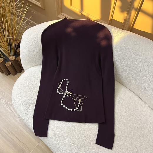 素胚云织~15.5微米黄金羊毛德国扬子纱半高领长袖打底衫女 商品图2