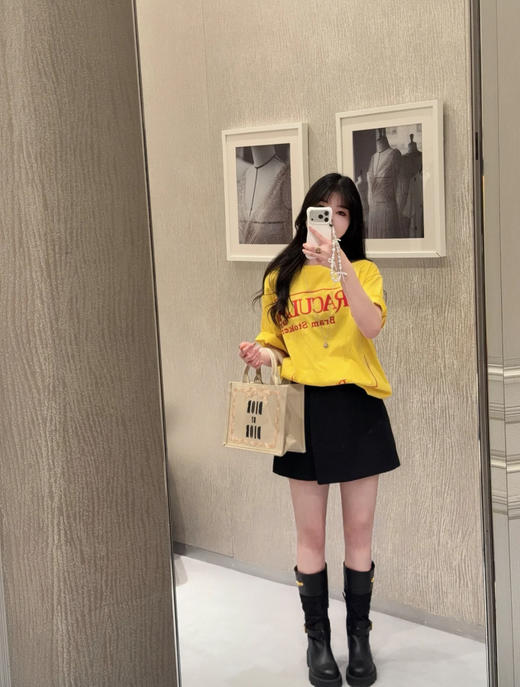 迪奥黄色短袖刺绣T恤 商品图7