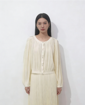 G2000女装SS26商场新款【BLACK】压褶长袖衬衫61941000