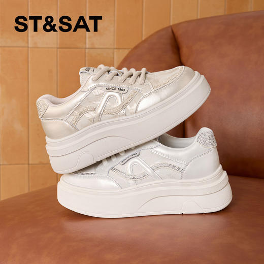 星期六26春新款舒适圆头休闲厚底板鞋SSE1112CTA 商品图9