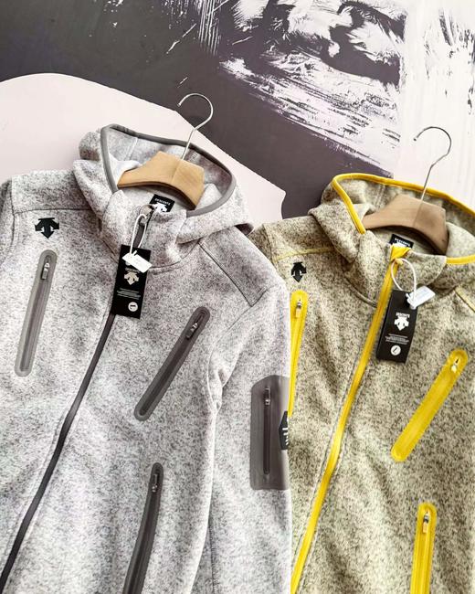 F0304118百搭针织立领抓绒保暖运动风连帽防风透气夹克外套 商品图1