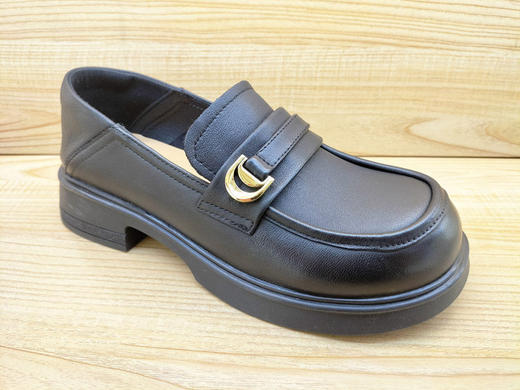 春季豪行新款通勤女鞋24138875时尚低跟乐福真皮休闲单鞋正品 商品图1