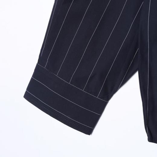 95583SDSA男装2026新款潮牌极简风条纹衬衫男女同款藏青细条纹无领衬衣 商品图3