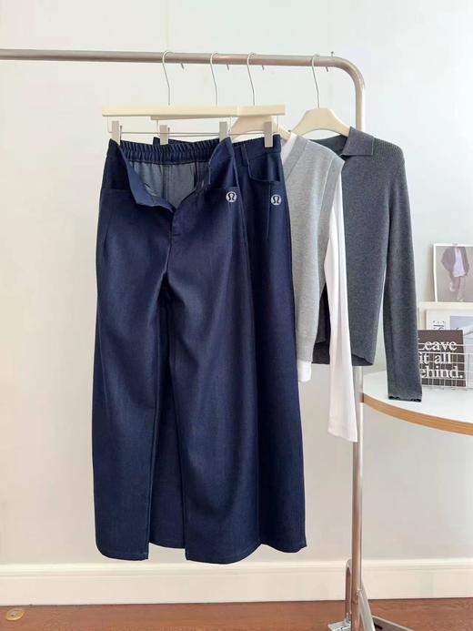 F030479春夏季新水洗原色休闲亲肤百搭舒适松弛感阔腿牛仔裤 商品图11