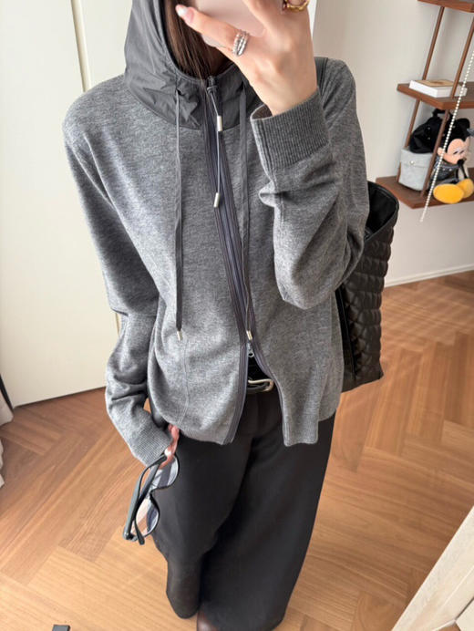 DYJ5602羊毛拼接帽衫 商品图8