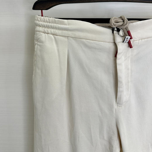 KITON 男士字母徽标刺绣休闲裤 米白色 UP1LACK0103H09000 商品图2