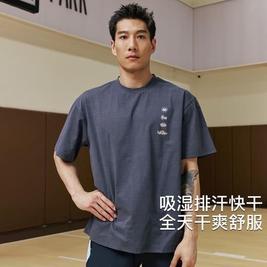 录士LUSHISI绚烂主题速干印花运动休闲t恤情侣篮球短袖宽松潮tee 商品图3