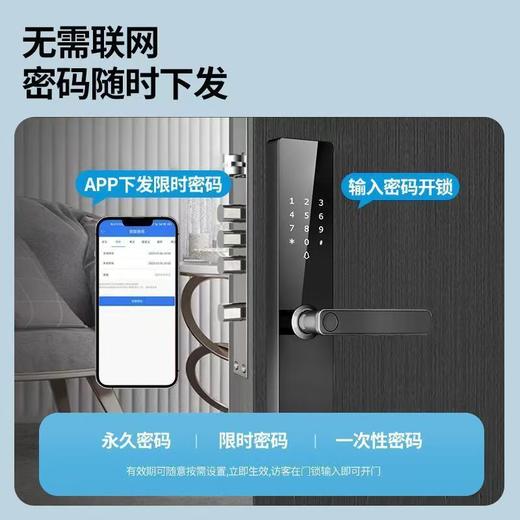 云漫民宿酒店智能锁指纹远程密码锁门锁宾馆出租房防盗木门电子通通锁 公寓蓝牙WiFi款带指纹 一部手机即可 商品图1
