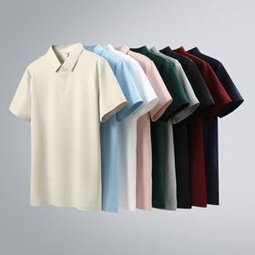 190g 60支云感莫代尔棉纯色二级贴胶布领短袖隐形暗扣POLO衫  ZT-S661#