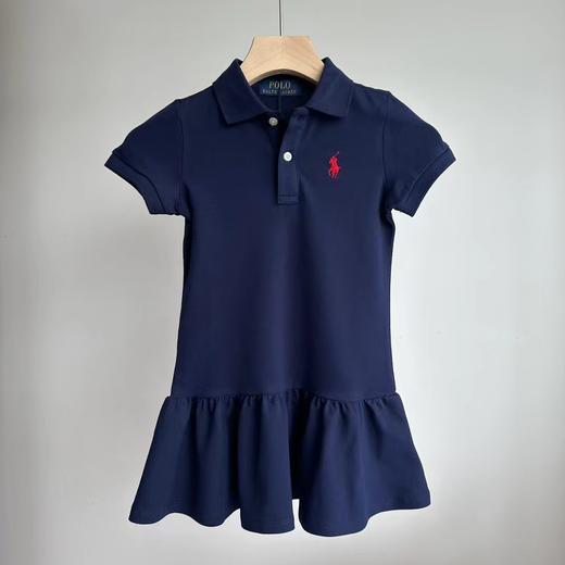 F030437新款短袖翻领荷叶边柔软亲肤可爱风日常运动风女童连衣裙 商品图3