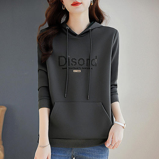 灰色连帽卫衣女春春装2026新款大码宽松显瘦休闲减龄上衣带帽外套 商品图4